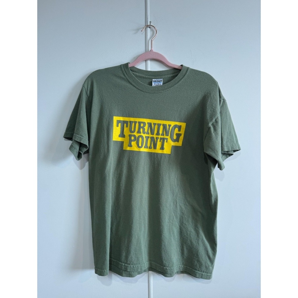 Vintage Turning Point Shirt Mens Medium Green Gildan Hardcore Band Tee T-Shirt